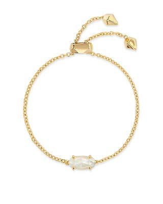 Kendra Scott Ivory Mother of Pearl Gold Chain Everlyne Bracelet