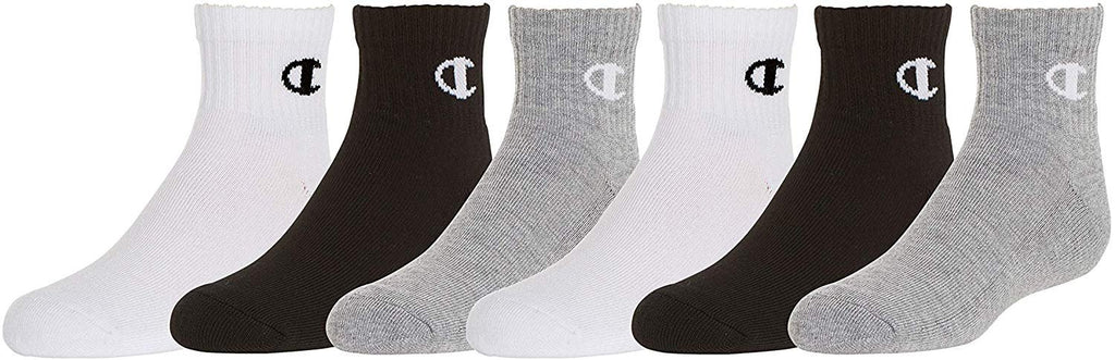 Champion Kids' Big 6-Pack Socks in Quarter Or Low Cut