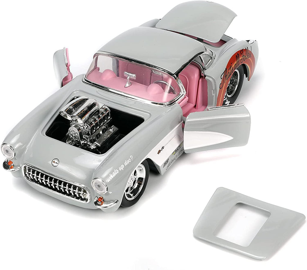 Looney Tunes 1:24 1957 Chevrolet Corvette Die-cast Car & 2.75" Bugs Bunny Figure, Toys for Kids and Adults