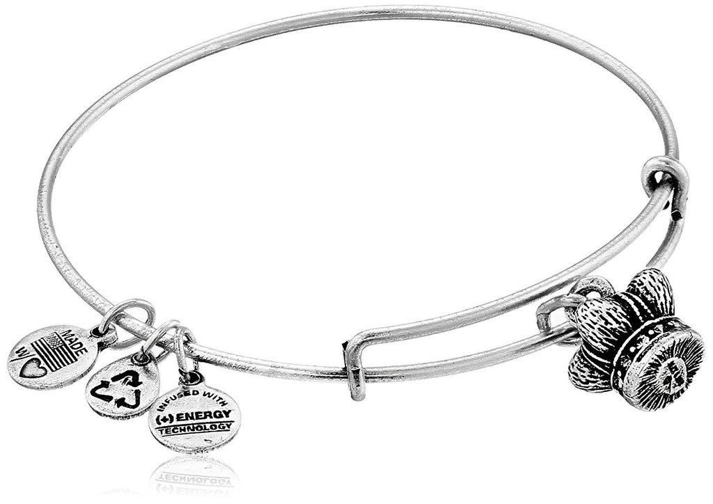 Alex and Ani Womens King's Crown Charm Bangle
