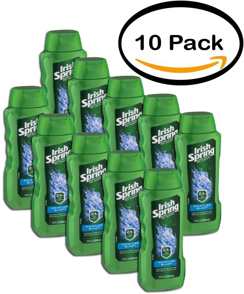 Pack of 10 - Irish Spring Moisture Blast Body Wash, 18 fl oz