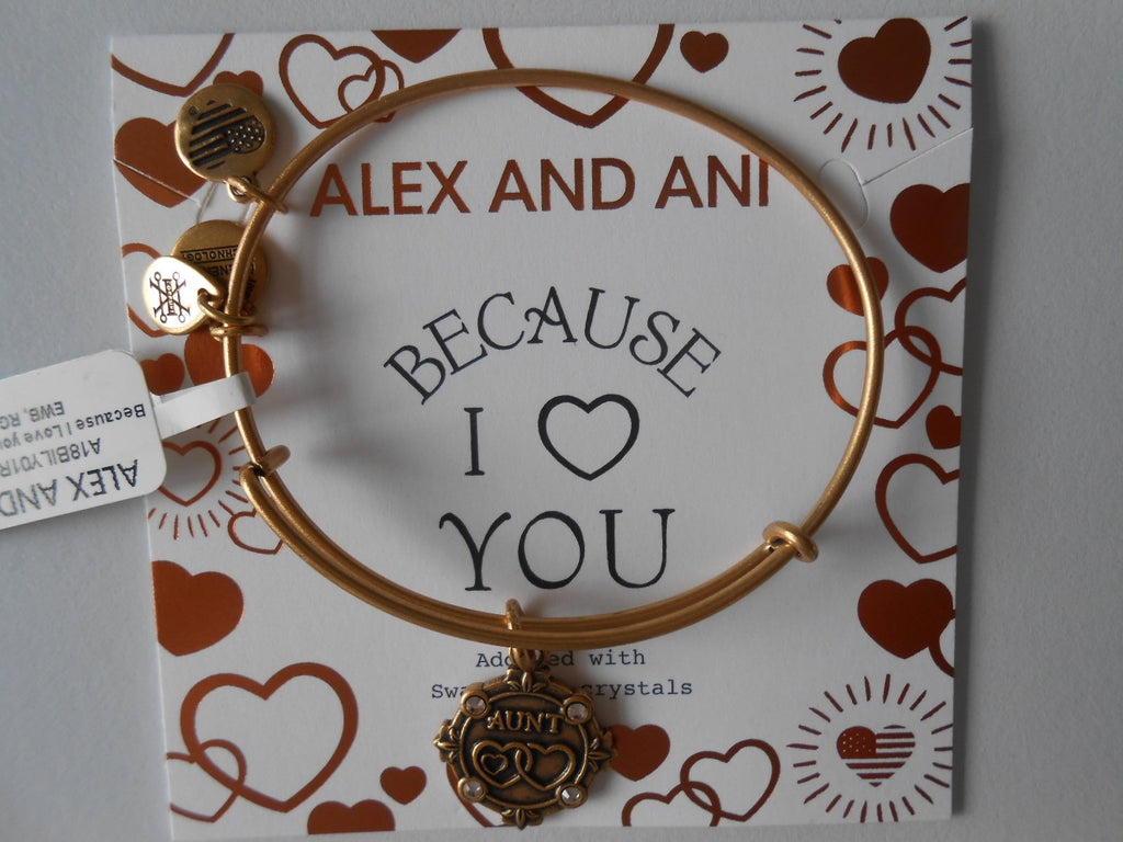 Alex and Ani Womens Because I Love You Aunt III Bangle