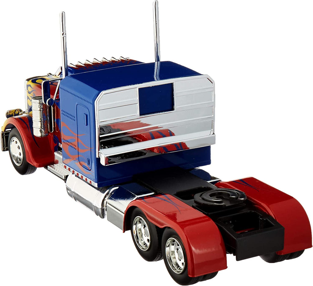 Optimus Prime Truck with Robot on Chassis from Transformers Movie Hollywood Rides Series Diecast Model by Jada 30446