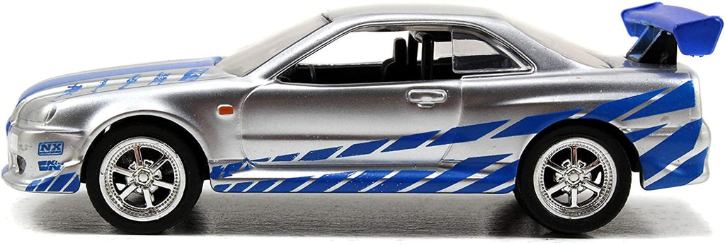 Jada Toys Fast & Furious 1:55 Brian's 2002 Nissan GT-R R34 Build N' Collect Die-cast Model Kit, Toys for Kids and Adults