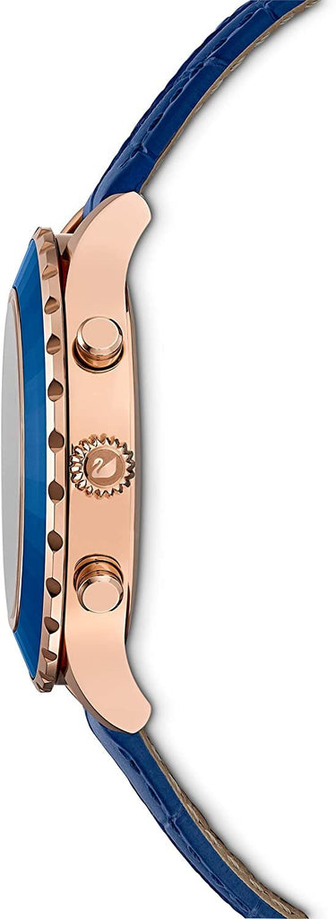 SWAROVSKI Women's Women's Octea Lux Chronograph Rose Gold Quartz with Leather Strap Crystal Watch Collection