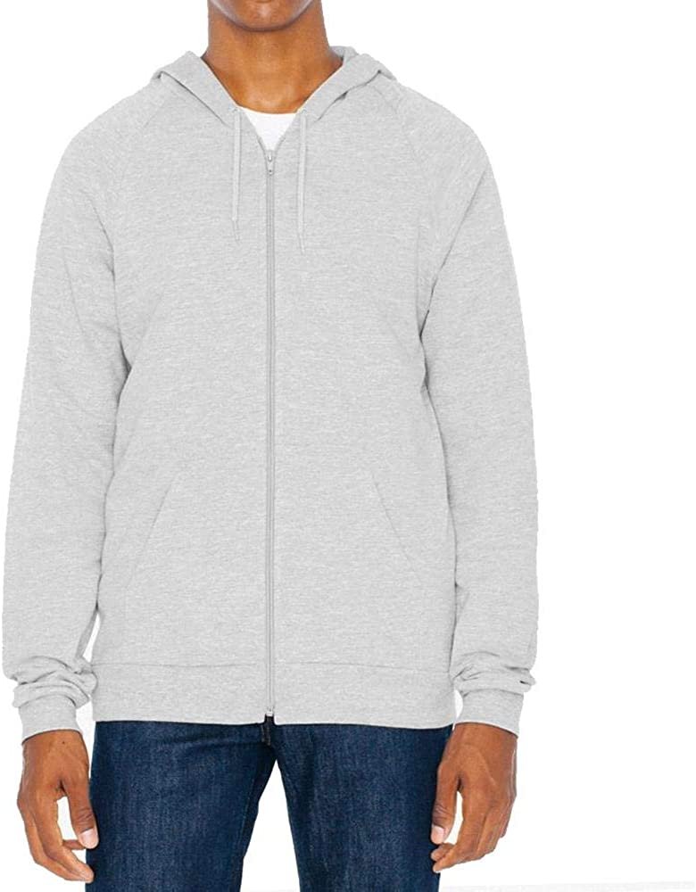 American Apparel Unisex California Fleece Zip Hoodie XS BLACK