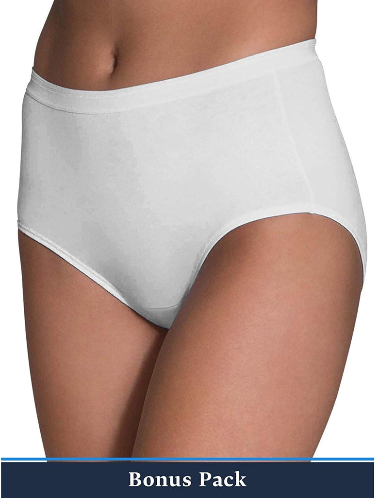 Fruit of the Loom womens Tag Free Cotton Panties (Regular & Plus Size) Briefs, Brief - 9 Pack White, 7 US