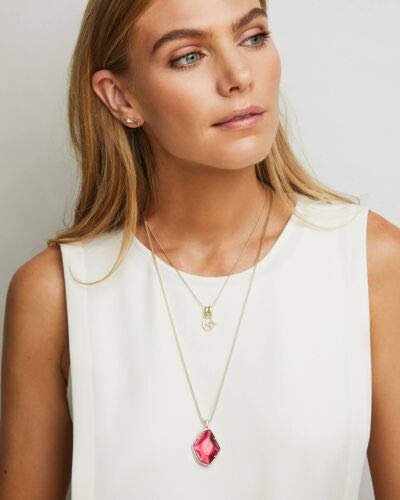 Kendra Scott Fletcher Gold Stud Earrings in Hot Pink Kyocera Opal