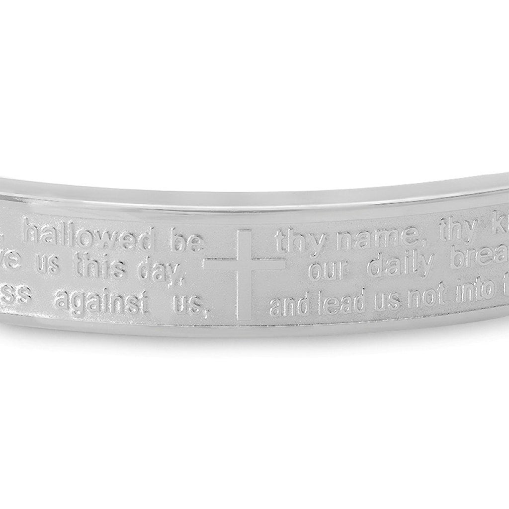 Ladies Stainless Steel Lord's Prayer Bracelet Bangle in English