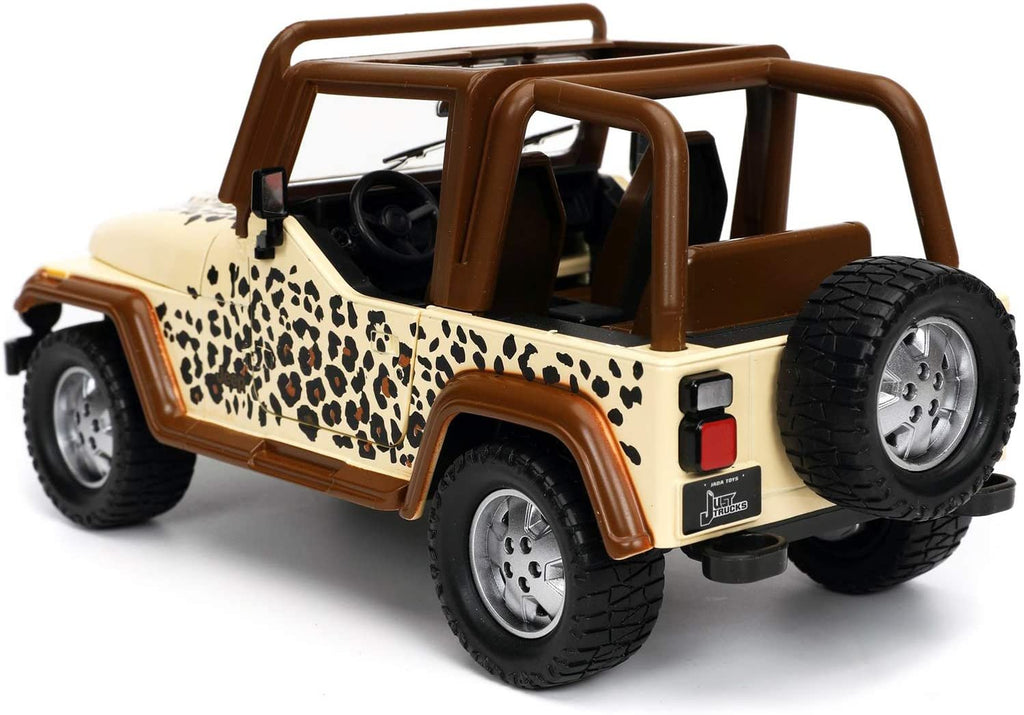 1992 Wrangler Tan and Brown with Graphics and Extra Wheels Just Trucks Series 1/24 Diecast Model Car by Jada 32426