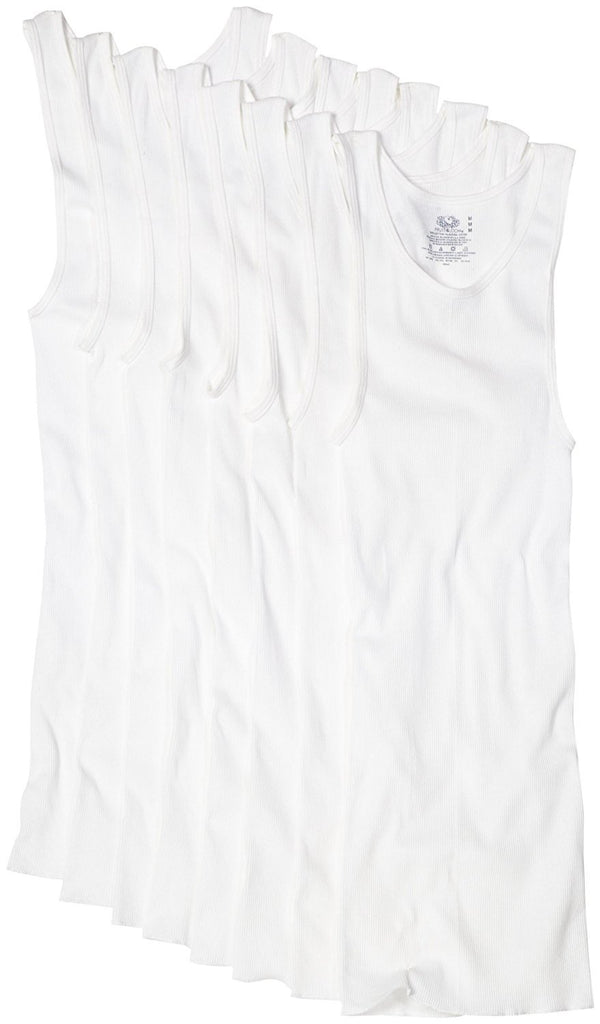 Fruit of the Loom Men's 8Pack White A-Shirts Tank Tops Tanks Undershirts 3XL, white