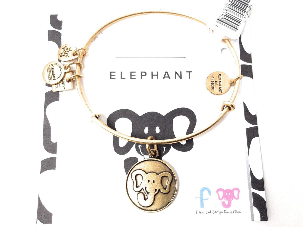 Alex and Ani "Charity By Design" The Elephant Expandable Wire Bangle Bracelet, 7.75"