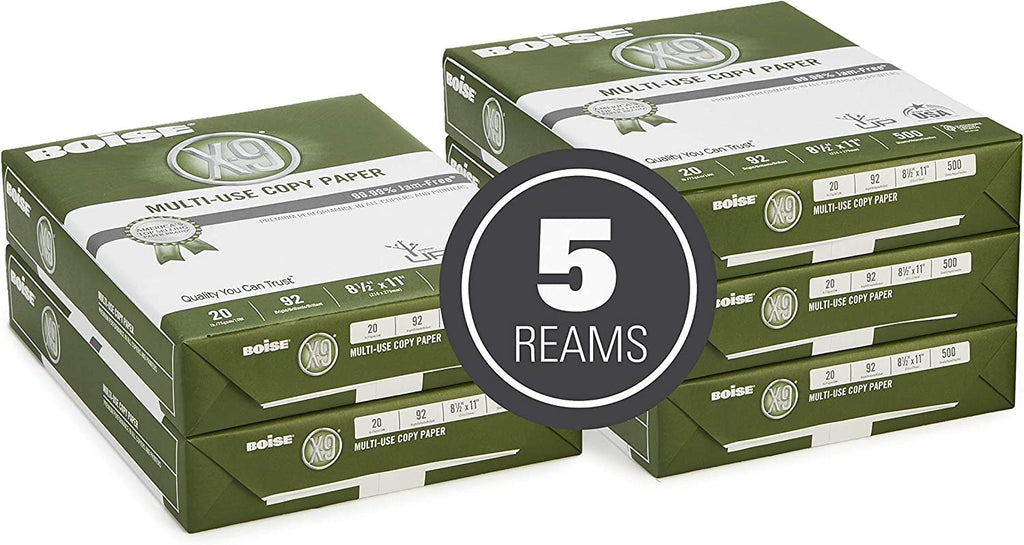 Boise Paper X-9 Multi-Use Copy Paper - 3 Ream (1,500 Sheets) | 8.5" x 11" Letter | 92 Bright White - 20 lb.