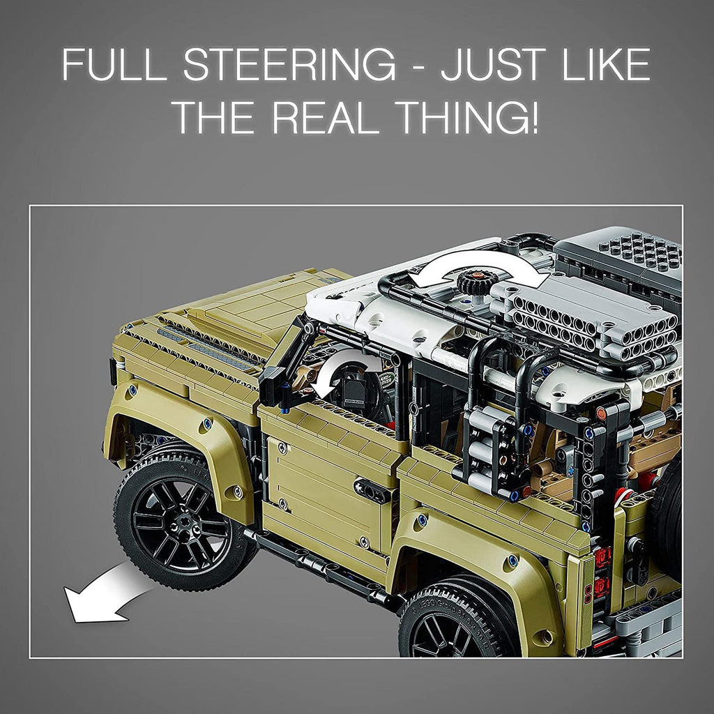 LEGO 42110 Technic Land Rover Defender Off Road 4x4 Car, Exclusive Collectible Model, Enhanced Building Set