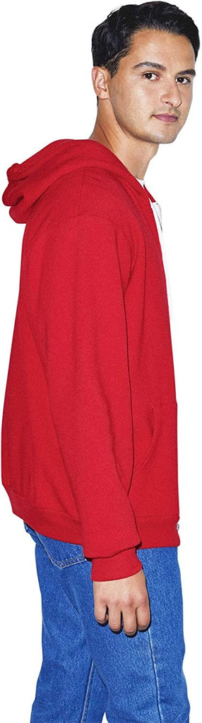 American Apparel Men's Flex Fleece Long Sleeve Zip Hoodie-USA Collection, Style F497, Red, XX-Small
