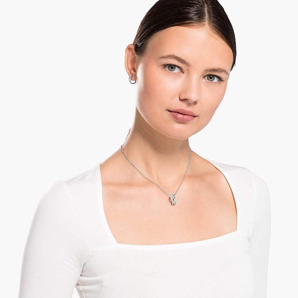 SWAROVSKI Twist Set, White, Rhodium Plated (5579790), One Size