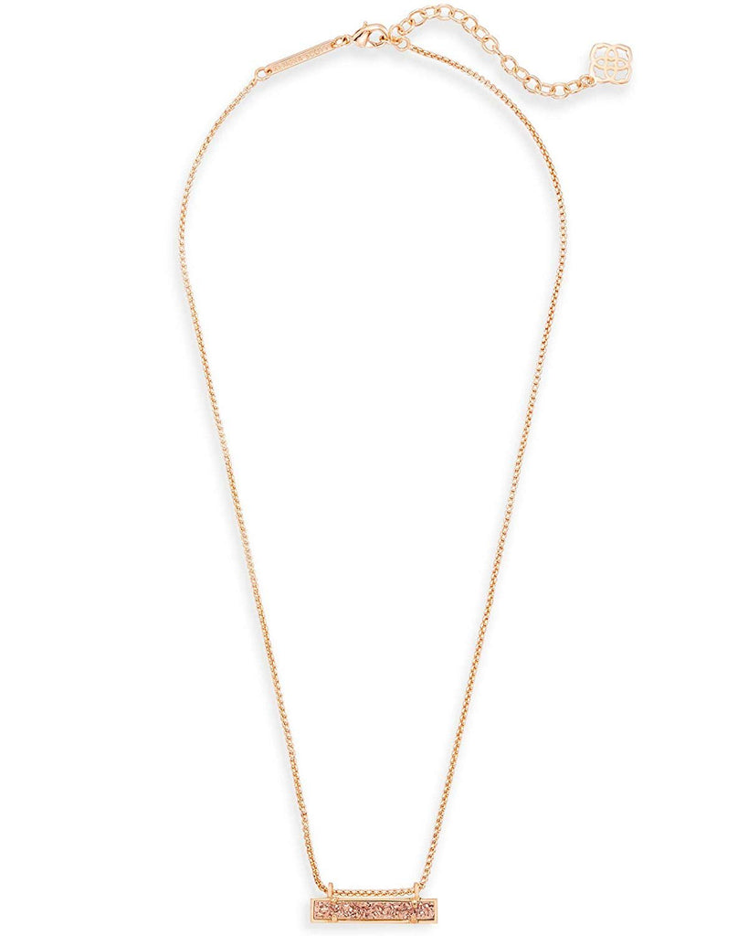 Kendra Scott Leanor Rose Gold Pendant Necklace in Rose Gold Drusy