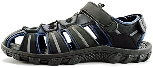 Easy USA Men's Waterproof Sport Sandals Black/Navy 7