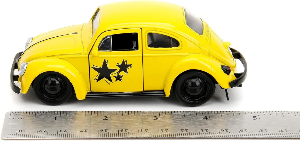 Punch Buggy 1:32 Scale 1959 Volkswagen Beetle Die-cast Car with Mini Gloves Accessory (Yellow), Toys for Kids and Adults