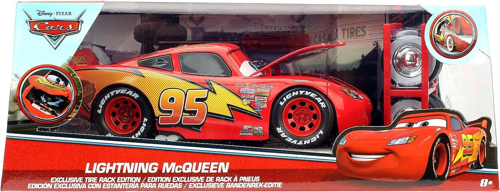 Jada Toys Disney Pixar Cars 3 Lightening McQueen Die-cast Car with Tire Rack (99751)