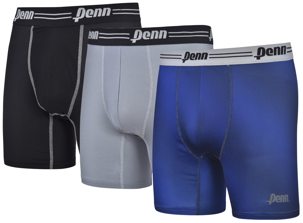 Penn Mens Performance Boxer Briefs - 3 Pack Athletic Fit Tag Free Breathable Underwear S-XXL