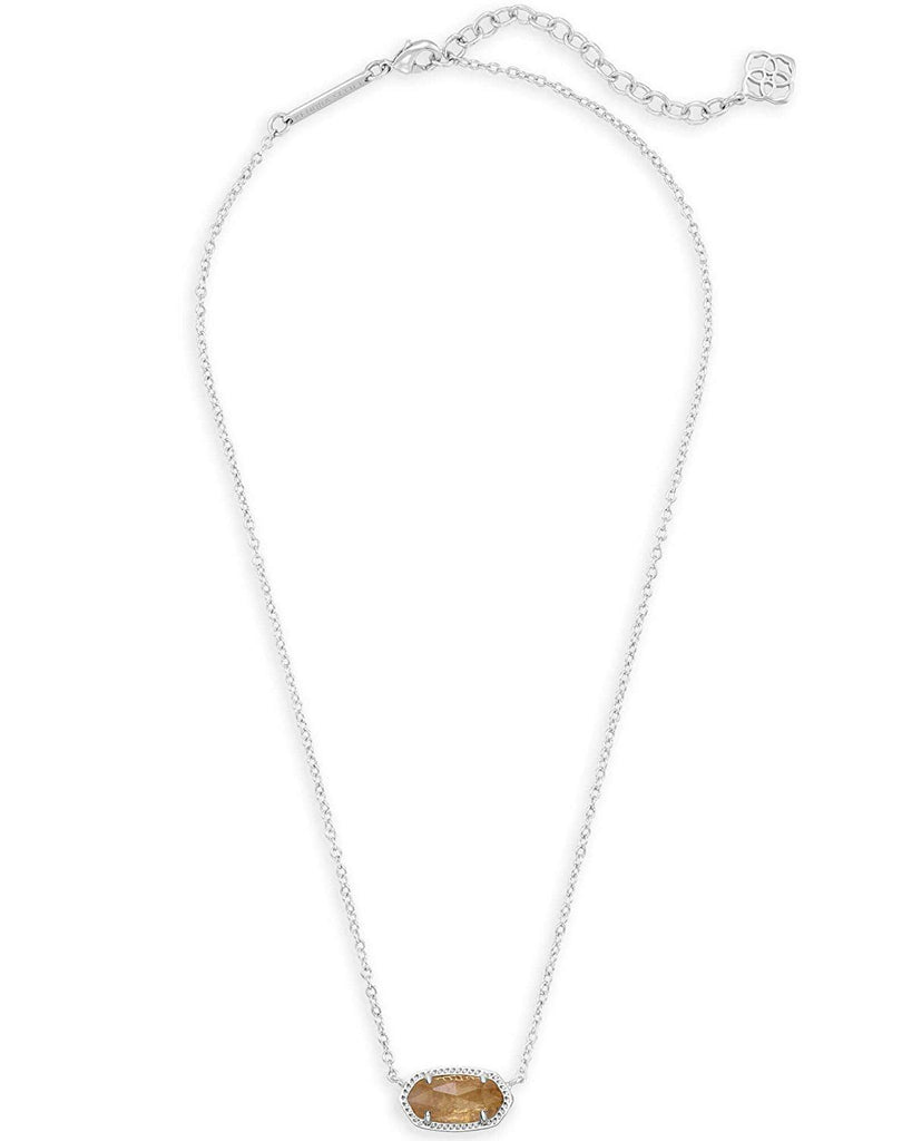 Kendra Scott Elisa Silver Pendant Necklace in Citrine November