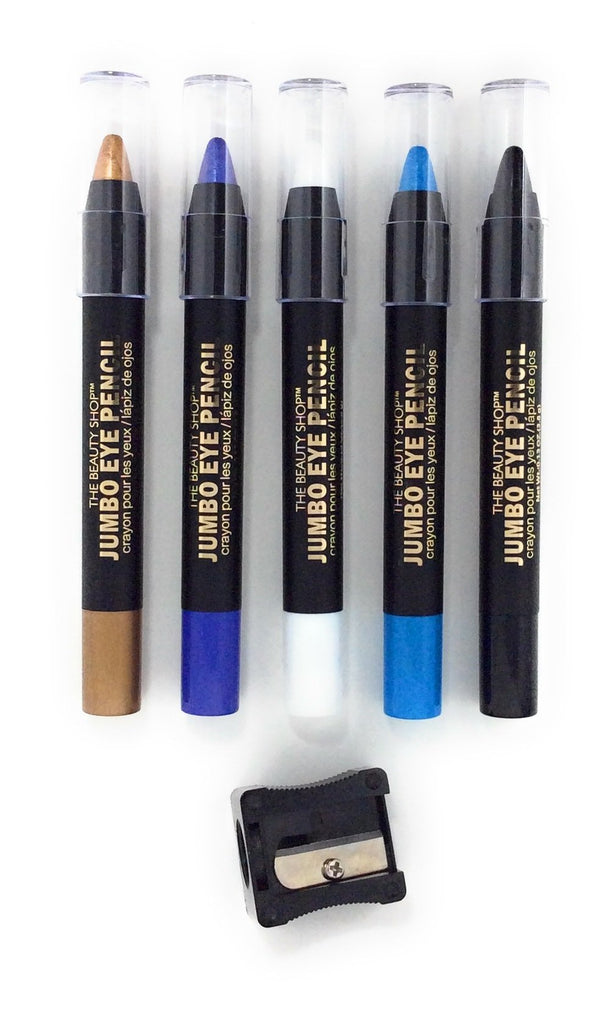 Forever Beauty Eyeliner Eyeshadow Jumbo Pencil Makeup 5-Pack Premium Quality With Sharpener