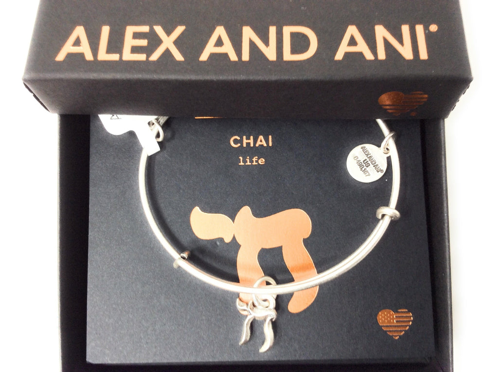 Alex and Ani Womens Chai EWB Bangle Bracelet, Rafaelian Silver, Expandable