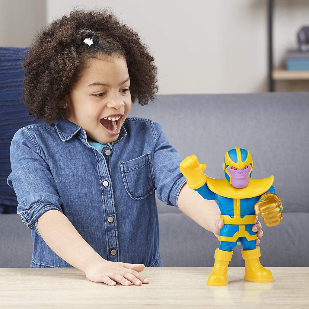 Playskool Heroes Marvel Super Hero Adventures Mega Mighties 25-cm Figure 3 Pack, Thanos, Spider-Man, Hulk Toys for Ages 3 and Up