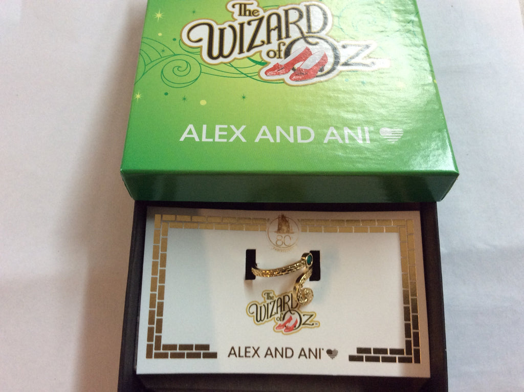 Alex and Ani Wizard of Oz, Yellow Brick Road Ring Wrap Over 925 Sterling Silver 14 Kt Gold Plate One Size