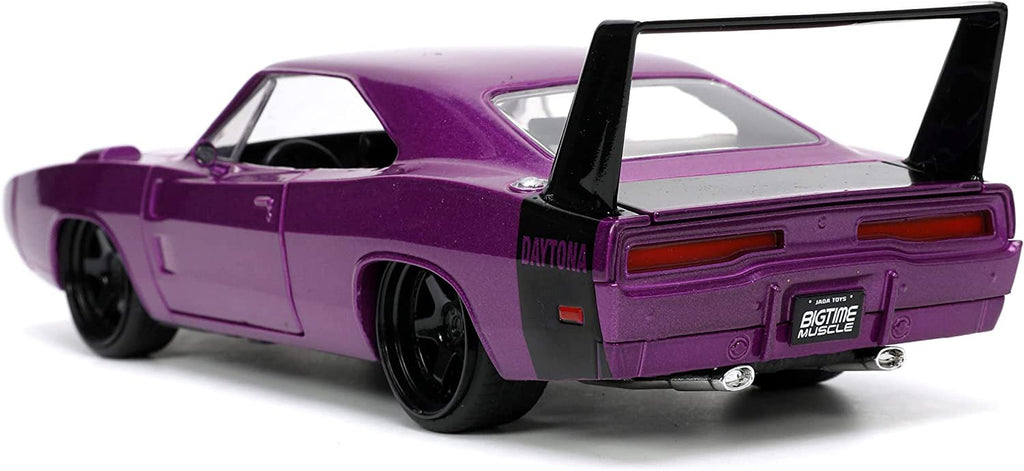 Jada Toys Big Time Muscle 1:24 1969 Dodge Charger Daytona Die-cast Car Purple, Toys for Kids and Adults