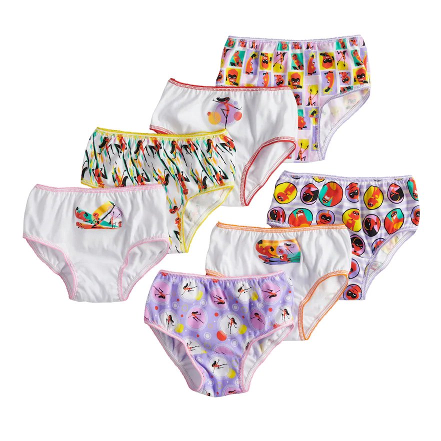 Disney Girls' Incredibles 7-Pack Underwear Panties