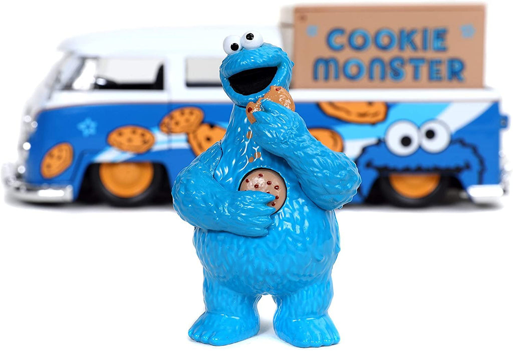 Jada 1:24 Diecast 1963 VW Bus with Cookie Monster Figure