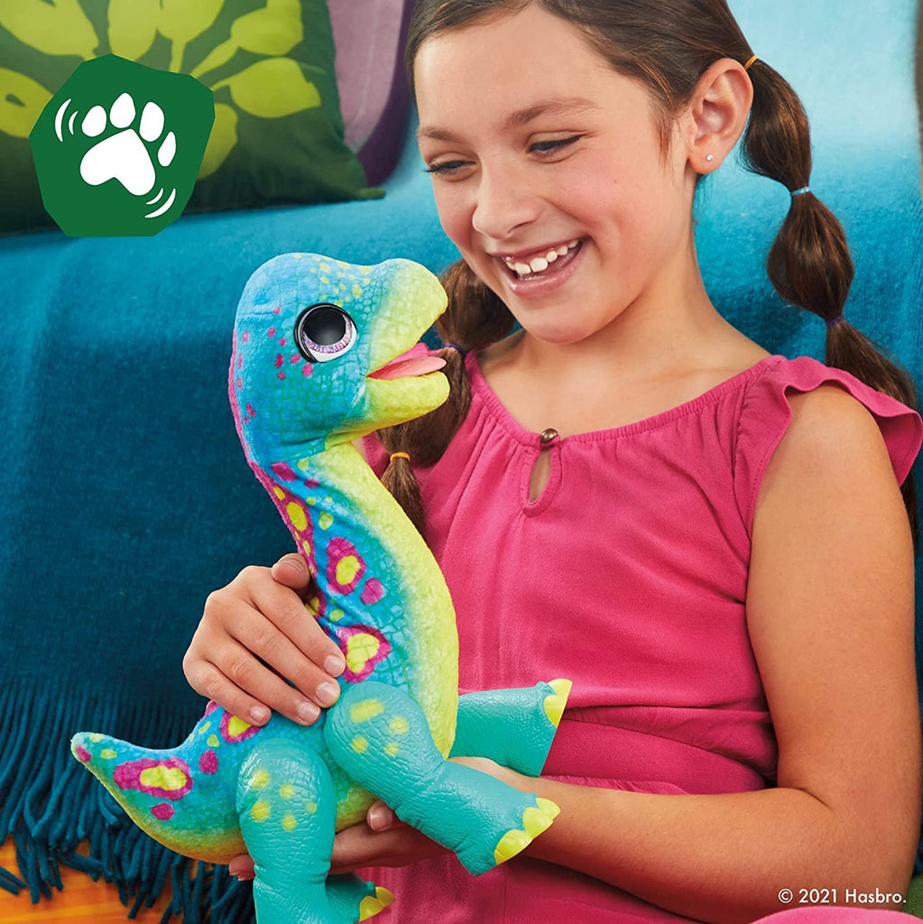 FurReal Snackin’ Sam The Bronto Interactive Animatronic Plush Toy, 40+ Sounds and Reactions, Ages 4 and up