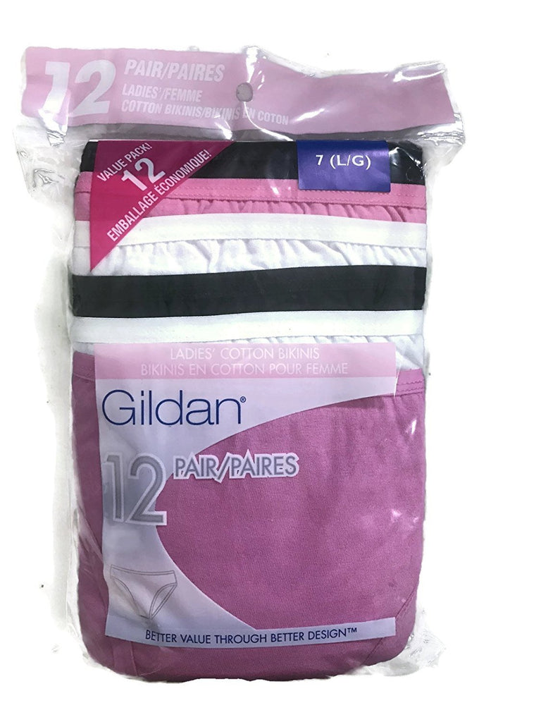 Gildan Womenâ€™s 100% Cotton Bikinis (12 Pack)