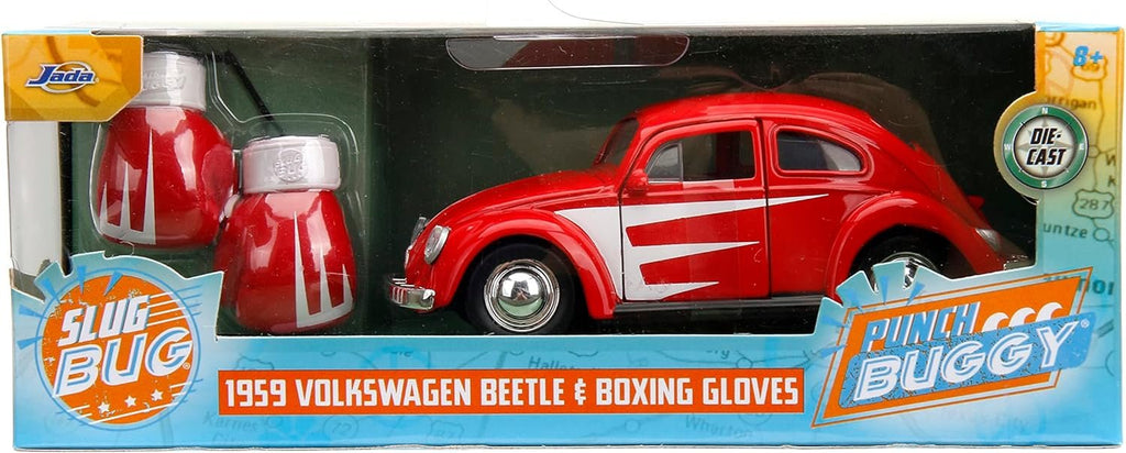 Punch Buggy 1:32 Scale 1959 Volkswagen Beetle Die-cast Car with Mini Gloves Accessory (Red), Toys for Kids and Adults