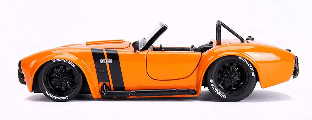 Jada 1965 Shelby Cobra 427 S/C Orange with Black Stripes Bigtime Muscle 1/24 Die-cast Model Car 30531, Yellow