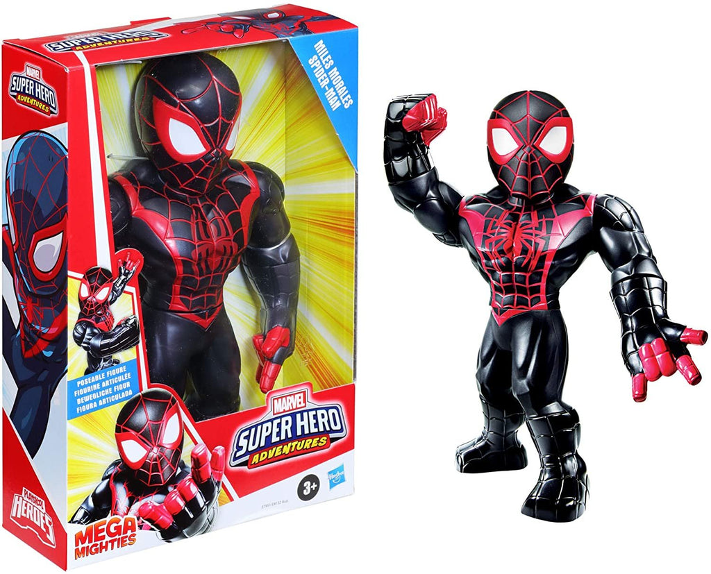 Super Hero Adventures Playskool Heroes Mega Mighties Marvel Kid Arachnid, Collectible 10-Inch Action Figure, Toys for Kids Ages 3 and Up , Black