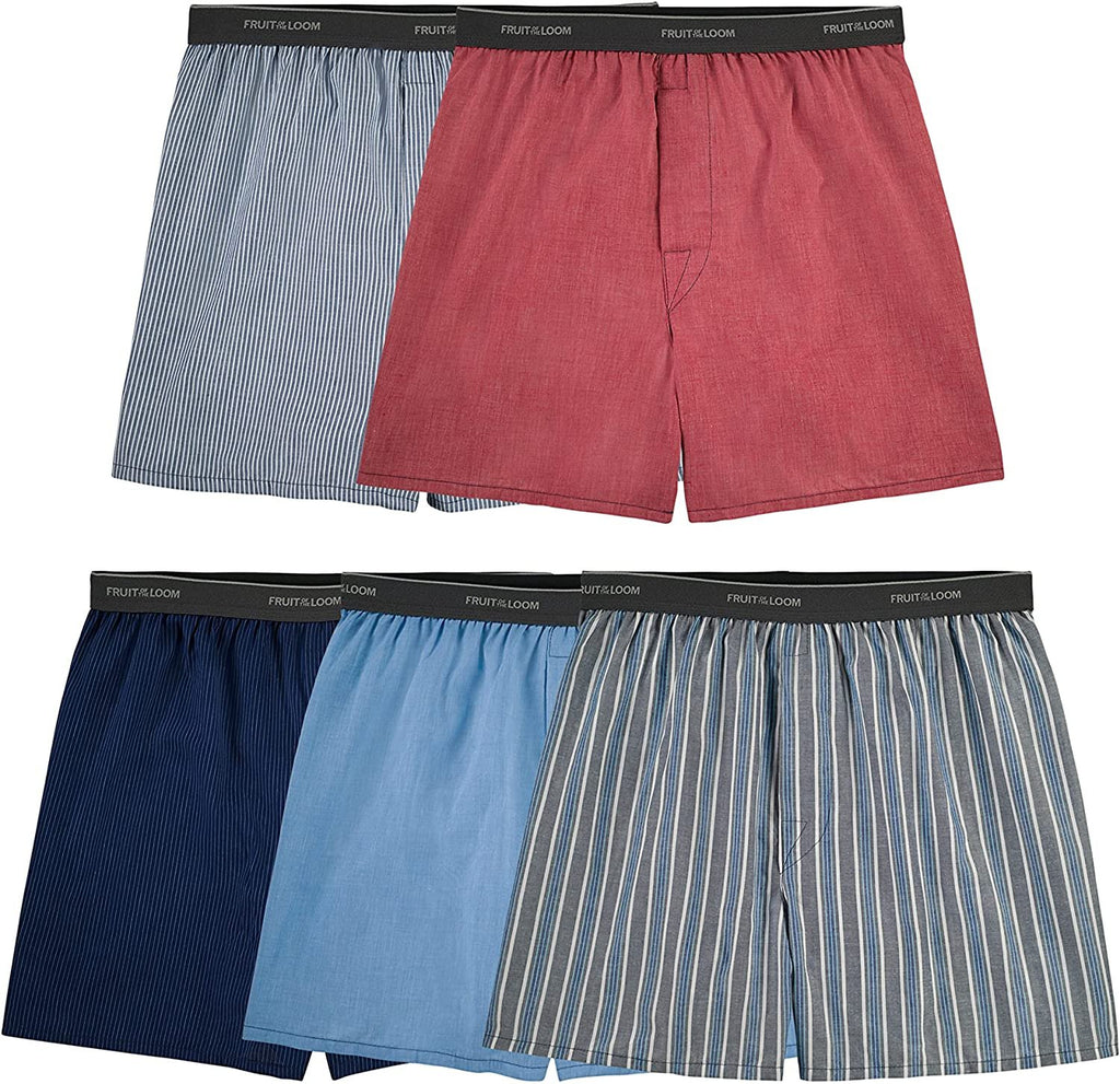 Fruit of the Loom Men's Tag-Free Boxer Shorts (Knit & Woven)