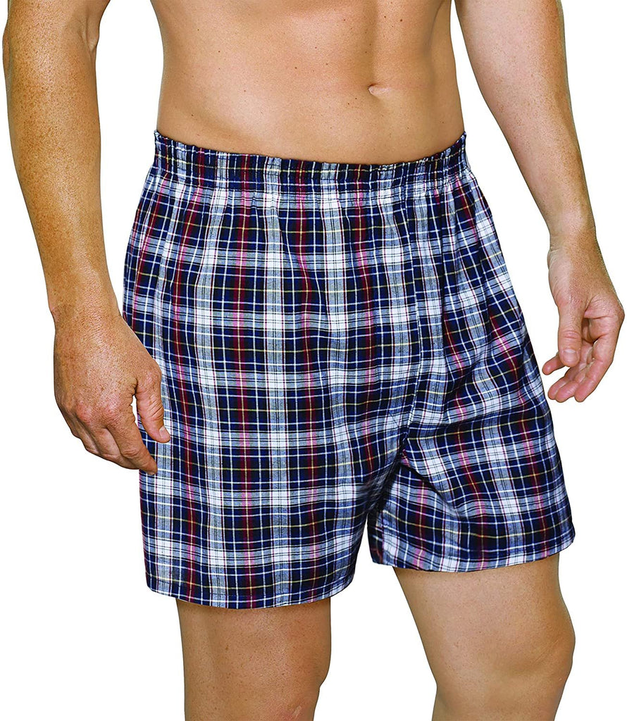 Fruit of the Loom Men's Tartan Woven Boxer(Pack of 4)