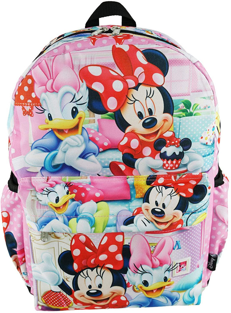 Minnie Mouse Deluxe Oversize Print Large 16" Backpack with Laptop Compartment - A19750