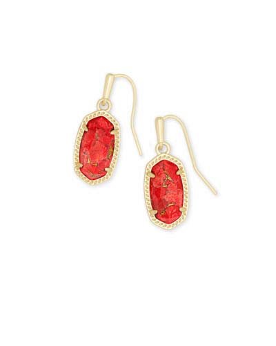 Kendra Scott Lee Drop Earrings in Bronze Veined Red Magnesite and Gold