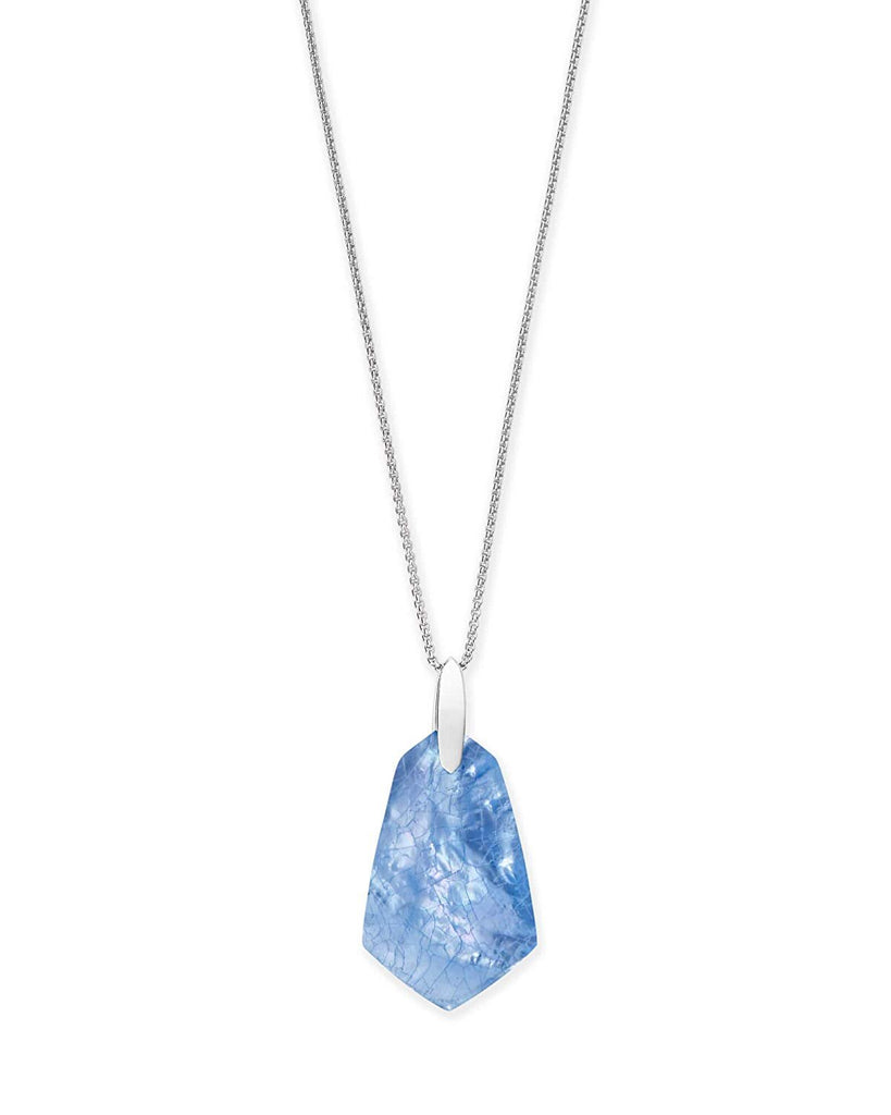 Kendra Scott Sky Blue Illusion Silver Pendant Cam Necklace