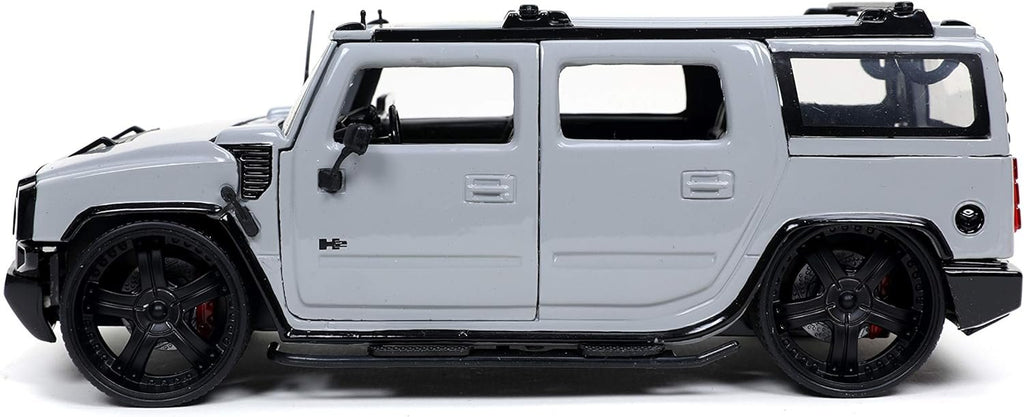 Jada Toys Just Trucks 1:24 2003 Hummer H2 with Rack Die-cast Car Grey, Toys for Kids and Adults, 32310