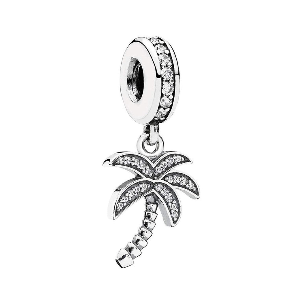 Pandora Sparkling Palm Tree Silver Dangle Charm 791540CZ