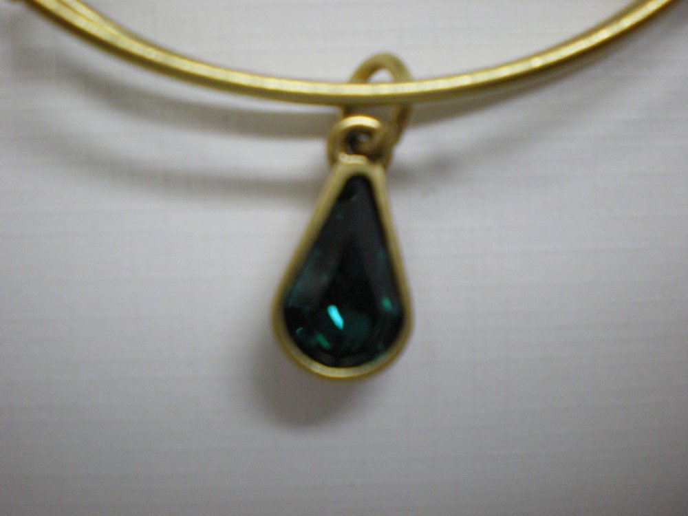 Alex and Ani Womens Swarovski Teardrop Color Code Bangle September/Rafaelian Gold/Sapphire