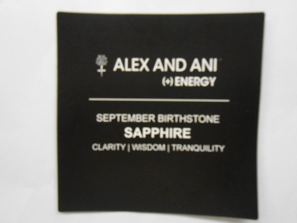 Alex and Ani September Birthstone Sapphire Bangle in Shiny Gold