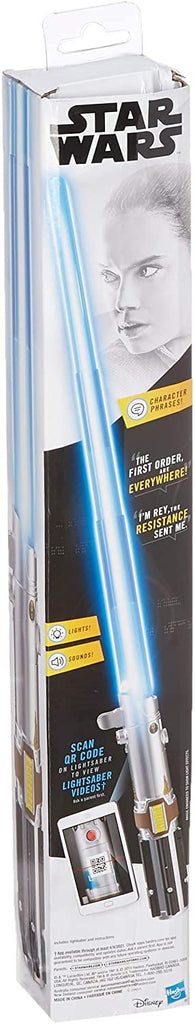 STAR WARS Rey Electronic Blue Lightsaber Toy for Ages 6 & Up with Lights, Sounds, & Phrases Plus Access to Training Videos