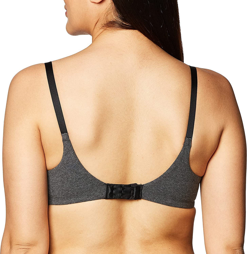 Warner's Women's Invisible Bliss Cotton Comfort Wireless Lift T-Shirt Bra RN0141A, Dark Grey Heather, 38B