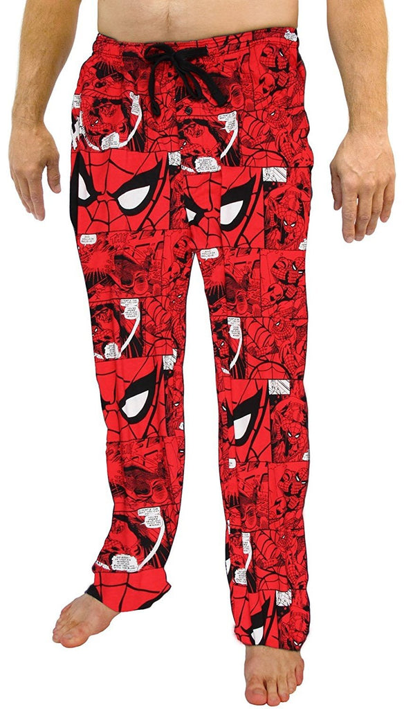 Marvel Spiderman All Over Print Men's Red Sleep Pants Pajamas